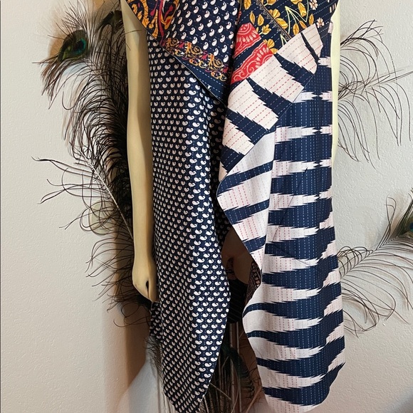 MISSLOOK Multicolor reversible long Patterned Vest with pockets - Picture 7 of 7